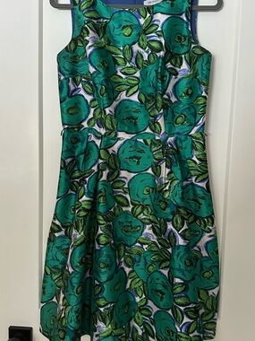 Liz Claiborne Teal and Green Floral Midi Dress